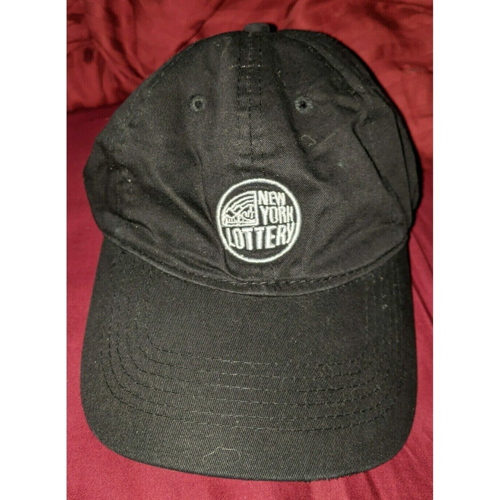 Vintage New York Lottery Strapback Hat Men's One Size Fits All Black That Rich
